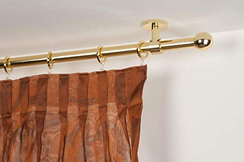 InCasa Gardinenstange Ø 20 mm, Länge: 300 cm, Glanz Messing – komplett von InCasa