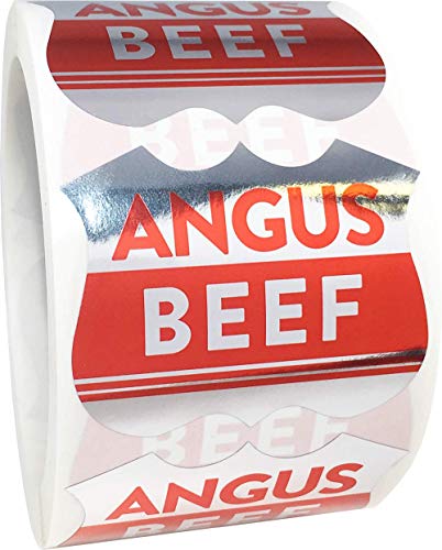 Angus Rindfleisch Lebensmittelgeschäft Lebensmitteletiketten 2 x 2 Zoll 500 Gesamt Adhesive Aufkleber von InStockLabels.com