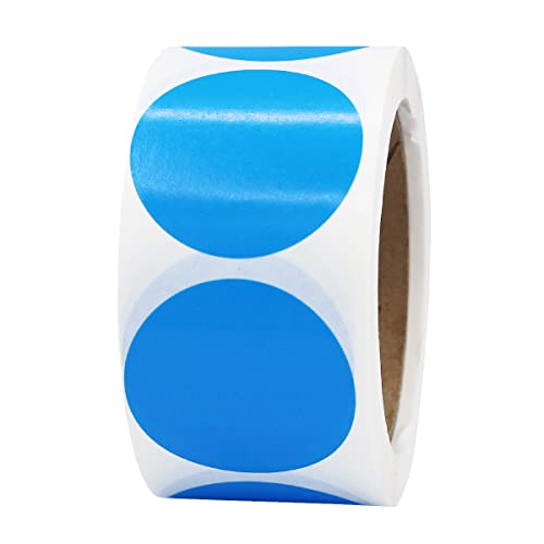 Blaue Kreis Aufkleber, 51 mm 2 Zoll Punkt Etiketten 500 Packung von InStockLabels.com