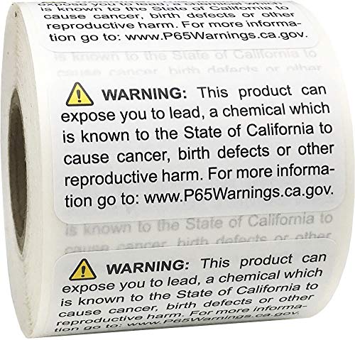 California Proposition 65 Contains Lead Warnschilder 1 x 2 Zoll 500 Adhesive Aufkleber von InStockLabels.com