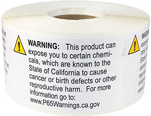 California Proposition 65 Warnetiketten Kurzform 1,5 x 2,375 Zoll 500 Aufkleber selbstklebend von InStockLabels.com