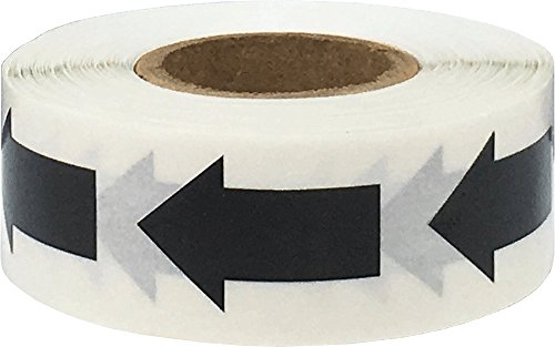 Farbcodierung Pfeil-Etikett Schwarz für die Organisation Inventar 1 x 5/8 Zoll 500 Gesamt Adhesive Aufkleber von InStockLabels.com