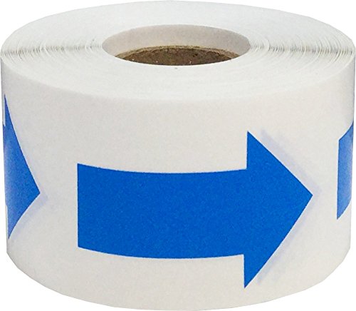 Farbcodierung Pfeil-Labels Blau für Inventar 2 x 1 Zoll insgesamt 500 Adhesive Aufkleber von InStockLabels.com