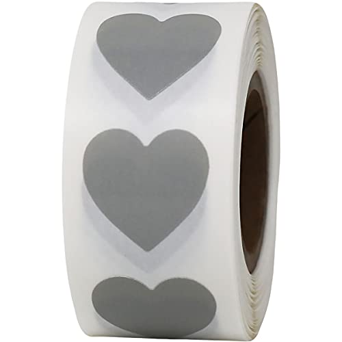 Graue Herz-Aufkleber, 19 mm, zum Valentinstag, 500 Stück von InStockLabels.com