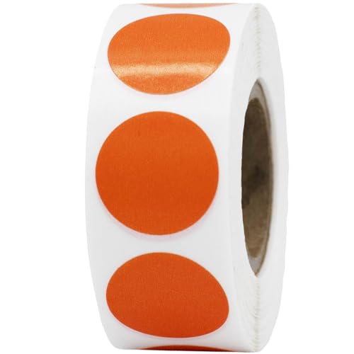 Heiße Orange Kreis Aufkleber, 19 mm 3/4 Zoll Punkt Etiketten 500 Packung von InStockLabels.com