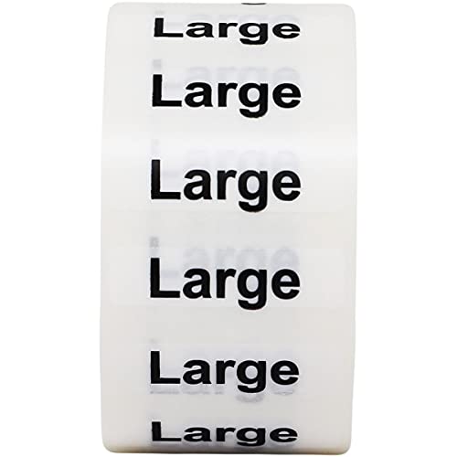 Klare Kleider Größen Large Streifen Etiketten, 32 x 127 mm 1,25 x 5 Zoll Kleidungs Aufkleber 125 Packung von InStockLabels.com