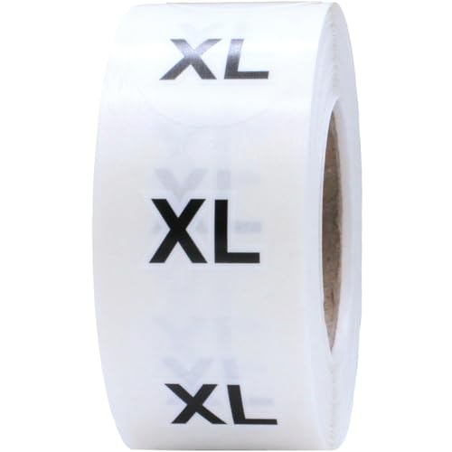 Klare Kleider Größen XL Kreis Aufkleber, 19 mm 3/4 Zoll Kleidungs Punkt Etiketten 500 Packung von InStockLabels.com