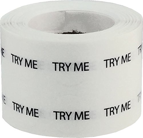 Klare Probiert Mich Try Me Aufkleber, 13 mm 1/2 Zoll Punkt Etiketten 1000 Packung von InStockLabels.com