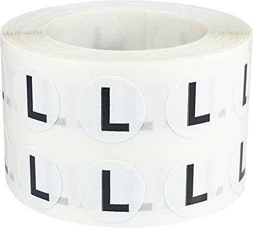 Letter L Inventaretiketten 0,5 Zoll-runder Kreis-Punkte 1000 Adhesive Aufkleber von InStockLabels.com