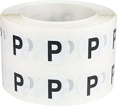 Letter P Inventaretiketten 0,5 Zoll-runder Kreis-Punkte 1000 Adhesive Aufkleber von InStockLabels.com