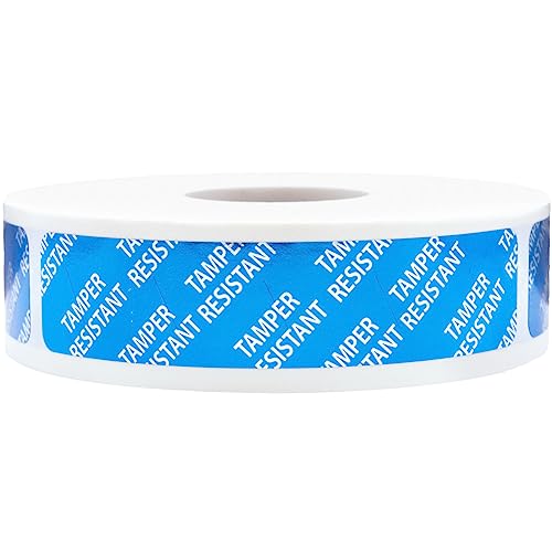 Manipulationssichere blaue Metallic-Etiketten, 1,9 x 8,9 cm, selbstklebende Aufkleber, 500 Stück von InStockLabels.com