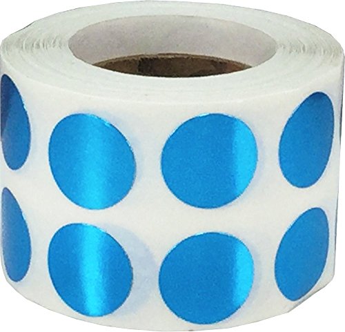 Metallische Blaue Kreis Aufkleber, 13 mm 1/2 Zoll Glänzende Punkt Etiketten 1000 Packung von InStockLabels.com