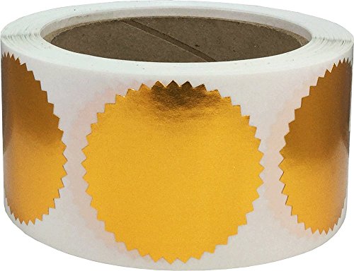 Metallische Bronze Siegel Etiketten, 51 mm 2 Zoll Glänzende Zertifikats Aufkleber 500 Packung von InStockLabels.com