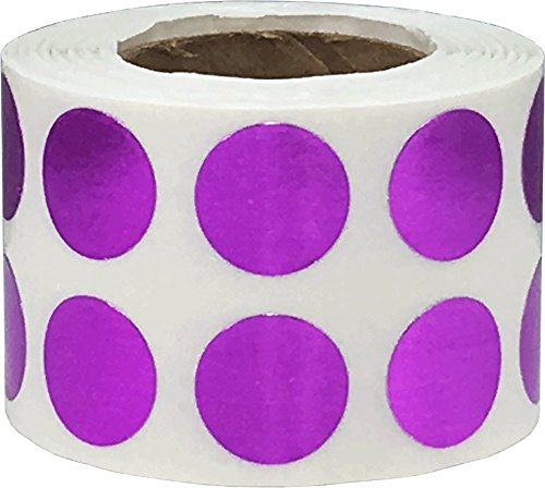 Metallische Violette Kreis Aufkleber, 13 mm 1/2 Zoll Glänzende Punkt Etiketten 1000 Packung von InStockLabels.com