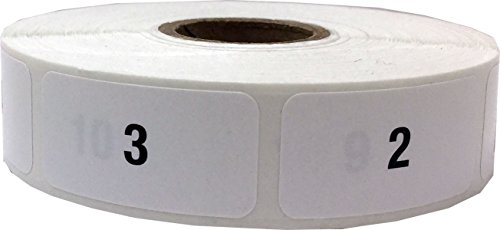 Nummern 1-1000 Fortlaufende Etiketten, 19 x 39 mm 0,75 x 1,5 Zoll Inventar Aufkleber 1000 Packung von InStockLabels.com