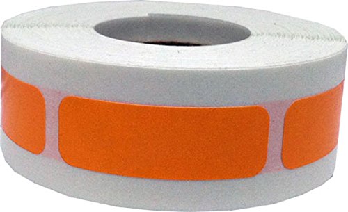 Orange Rechteck-Aufkleber, 0,5 x 1,5 Zoll groß, 500 Labels auf einer Rolle von InStockLabels.com