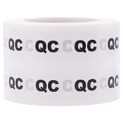 QC Qualitätskontrolle Aufkleber, 13 mm 1/2 Zoll Kreis Etiketten 1000 Packung von InStockLabels.com