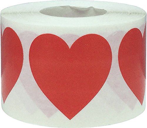 Rote Herz-Aufkleber Valentinstag Crafting Scrapbooking 1.5 Zoll 500 Adhesive Aufkleber von InStockLabels.com