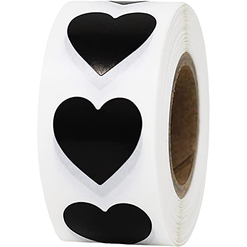 Schwarze Herz-Aufkleber, 19 mm, zum Valentinstag, 500 Stück von InStockLabels.com