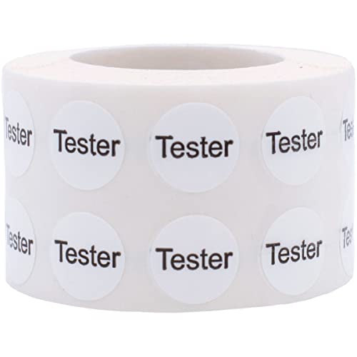 Spray beständig Cosmetic Tester Labels 0,5 Zoll-runder Kreis-Punkte 1.000 Gesamt Adhesive Aufkleber von InStockLabels.com