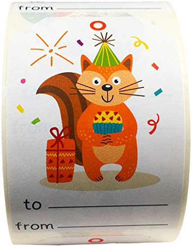 Tier Alles Gute zum Geburtstag Geschenkanhänger 4 verschiedene Entwürfe 2 x 3 Zoll 50 Gesamt Aufkleber von InStockLabels.com