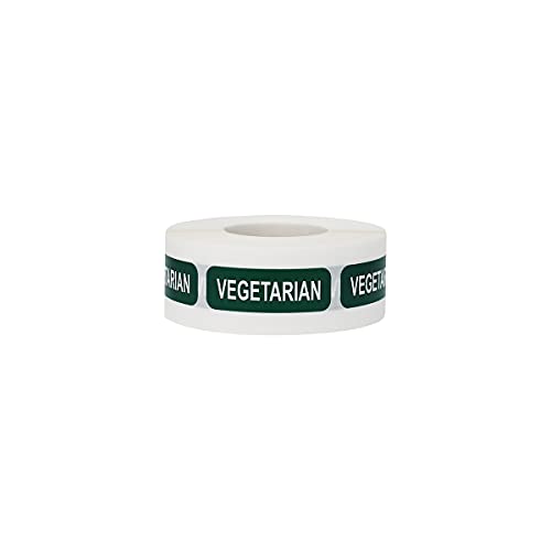 Vegetarische Diät-Etiketten 0,5 x 1,5 Zoll groß, 500 Etiketten auf Rolle von InStockLabels.com