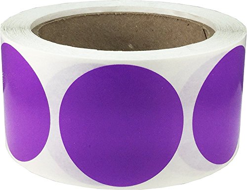 Violette Kreis Aufkleber, 51 mm 2 Zoll Punkt Etiketten 500 Packung von InStockLabels.com