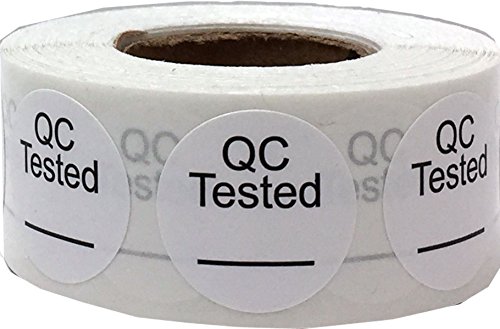 Weiß Kreis mit Schwarz QC getestet Dot Aufkleber, 3/4 Zoll-Runde, 500 Labels auf einer Rolle von InStockLabels.com