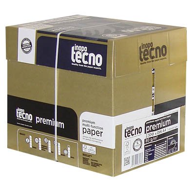 Inapa Tecno – – Box Maxi Copy von hoher Qualität, Papier weiß A4 80 g/m², 2.500 Blatt von Inapa Tecno