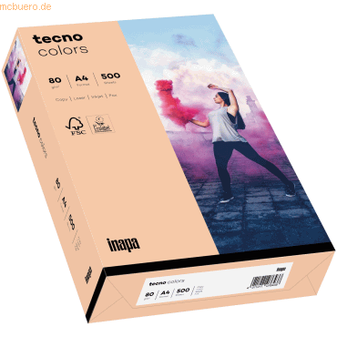 Inapa Multifunktionspapier tecno colors Pastell A4 80g/qm VE=500 Blatt von Inapa