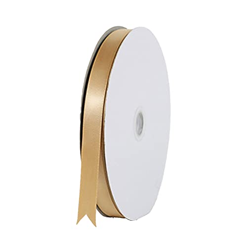 INCAUCA 2 cm x 90 m einseitiges Goldband, einfarbiges Satinband, antikes Polyester-Stoffband, dünnes goldenes Band für Geschenkverpackungen, Basteln, Hochzeit, Blumenstrauß, Haarschleife von Incauca