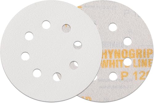 INDASA RHYNOGRIP White LINE - 50 Stück Exzenter Schleifscheiben 8-Loch Ø 125 mm - Schleifscheiben Klettscheiben Exzenter - Korn 100 von INDASA