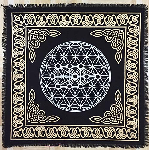 Indian Consigners Geometrische Geometrie Altar Tuch Hexerei Hexerei Tischdecke Ändern Heilig Tischtuch Spirituell Buchstabieren 36"(Geometrisches Gold Silber) von Indian Consigners