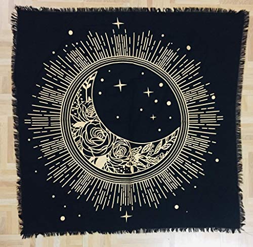 Indian Consigners Sonne-Mond-Stern Altar Tuch Hexerei Hexerei Tischdecke Ändern Heilig Tischtuch Spirituell Buchstabieren 36" (Golden Sun Moon Star) von Indian Consigners