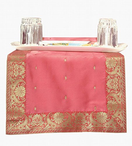 Pink – handgefertigt Tischläufer (Indien), Polyester, rose, 14 X 70 Inches von Indian Selections