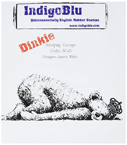 IndigoBlu Selbstklebender Stempel, 10,2 x 10,2 cm, Sleeping George Dinkie von IndigoBlu