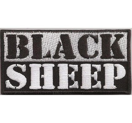 BLACK SHEEP, Schwarzes Schaf, Heavy Metal Biker Rocker Aufnäher Patch Abzeichen von Individual Software