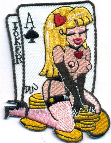 JOKER Ace Lucky Lady Money Jackpot Poker Karte Rockabilly Biker Aufnäher Patch von Individual Software