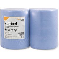 2 Industrade® Putztuchrollen Multicel 2-lagig blau, 1.000 Blätter von Industrade®