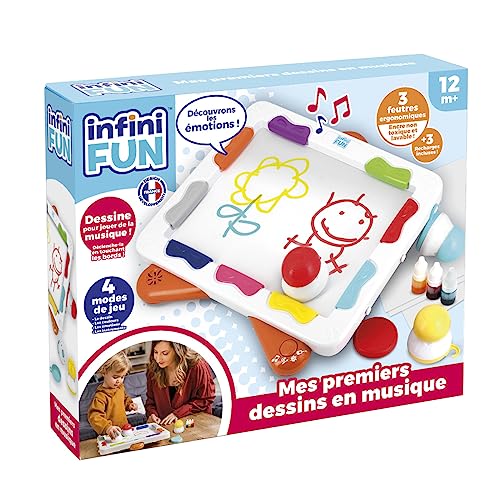 Infini Fun - Meine ersten Zeichnungen in der Musik – Mein erstes Kunstwerk mit dem Xylopad – Staffelei & Filzstifte für Kinder, Baby – Kreatives Spielzeug, Lernspielzeug für Kleinkinder – ab 12 von Infini Fun