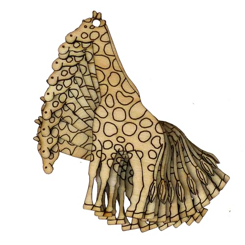 10 x Comic-Giraffen-Formen, 3 mm, Sperrholz, Tier, Wildsafari (6 x 3,6 cm, Loch oben mittig) von Infinite Crafts Design Resources