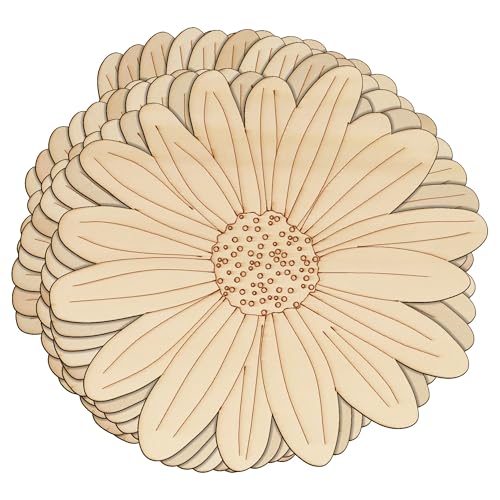 10 x Dasiy-Kopf aus Holz, 3 mm Schichten, Blumen, Pflanzen und Bäume (15 x 18 cm, ohne Loch) von Infinite Crafts Design Resources