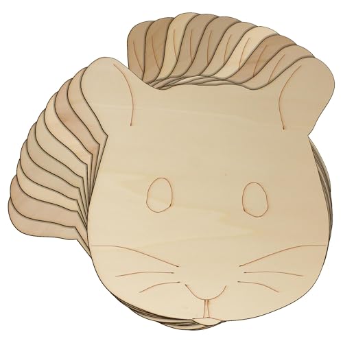 10 x Hamstergesicht aus Holz, einfache Bastelform, 3 mm lagig, Hamster (10 x 95 cm, ohne Loch) von Infinite Crafts Design Resources