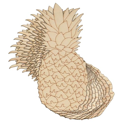 10 x Holz-Ananas-Form, 3 mm, tropische Lebensmittelpflanze, Rebe (6 x 2,9 cm, ohne Loch) von Infinite Crafts Design Resources