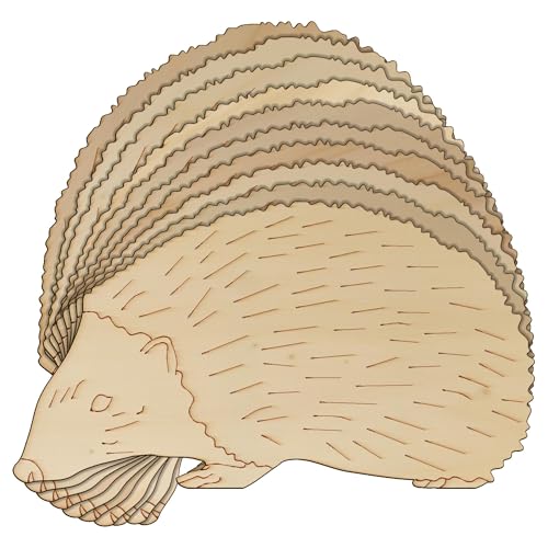 10 x Holz-Igel, europäische Akurat-Bastelform, 3 mm, Wildtiere, 18 x 32,4 cm, ohne Loch von Infinite Crafts Design Resources