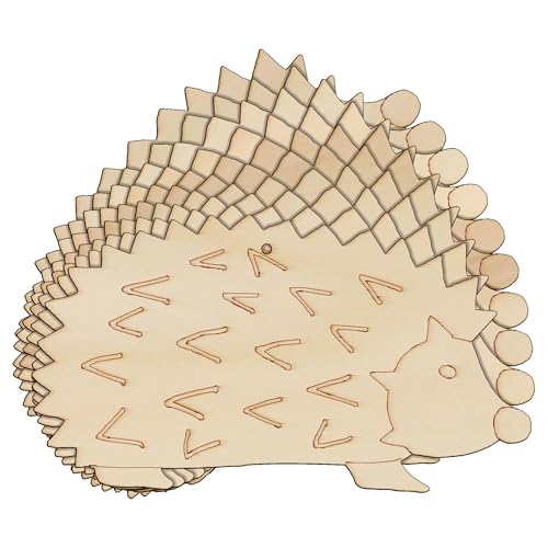 10 x Holz-Igel, europäische Comic-Bastelform, 3 mm, Tierwelt (20 x 36 cm, Loch oben mittig) von Infinite Crafts Design Resources