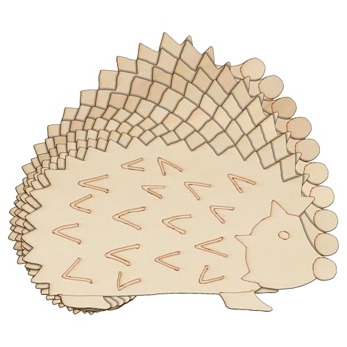 10 x Holz-Igel, europäische Comic-Bastelform, 3 mm lagig, Wildtiere, 15 x 27 cm, ohne Loch von Infinite Crafts Design Resources