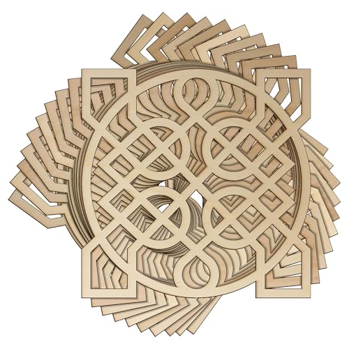 10 x Holz-Kreis, keltischer Knoten, quadratisch, detaillierte Bastelformen, 3 mm, Sperrholzmuster (12 x 12 cm) von Infinite Crafts Design Resources