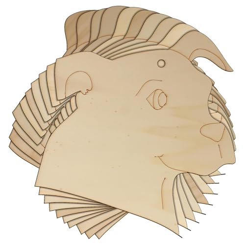 10 x Holz-Staffie-Terrier-Hundekopfform, 3 mm, Sperrholz, Haustiere (4 x 3,9 cm, Loch oben mittig) von Infinite Crafts Design Resources