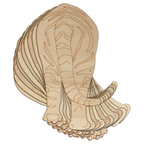 10 x Holz-Tiger, gehender Heckschwanz, Bastelform, 3 mm, Safari-Tiere (10 x 5 cm, ohne Loch) von Infinite Crafts Design Resources